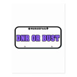 DNR or Bust License Plate Post Card