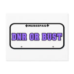 DNR or Bust License Plate postcards