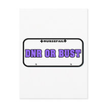 DNR or Bust License Plate Post Card