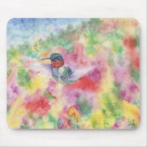 DNW Hummingbird Water Color Mouse Pad