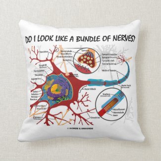 Do I Look Like A Bundle Of Nerves? Neuron Synapse Pillow