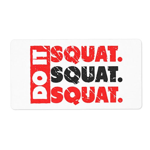 Do It. Squat,Squat,Squat | Vintage Style Personalized Shipping Label