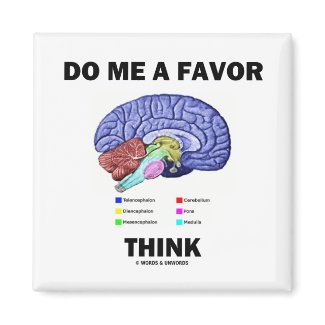 Do Me A Favor Think (Brain Anatomy Humor) magnet