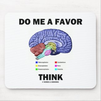 Do Me A Favor Think (Brain Anatomy Humor) mousepad