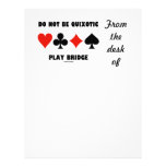 Do Not Be Quixotic Play Bridge (Four Card Suits) Letterhead Template