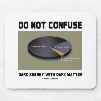 Do Not Confuse Dark Energy With Dark Matter mousepad