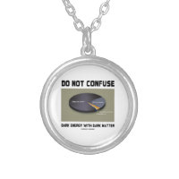 Do Not Confuse Dark Energy With Dark Matter Round Pendant Necklace