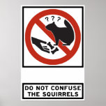 Do Not Confuse the Squirrels Highway Sign Print