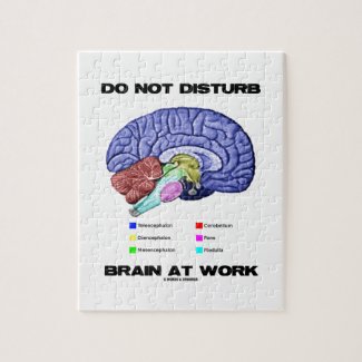 Do Not Disturb Brain At Work (Anatomical Humor) Jigsaw Puzzle