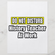 Do Not Disturb...History Teacher At Work Custom Flyer