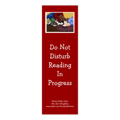 Do Not Disturb Reading In Progress Business Cards (back side)