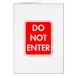 Do Not Enter cards