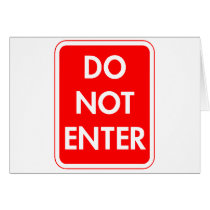 Do Not Enter cards