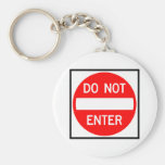 Do Not Enter Highway Sign Key Chains