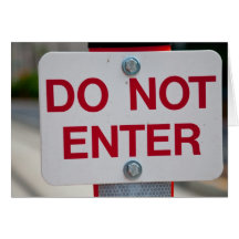Do Not Enter Sign card