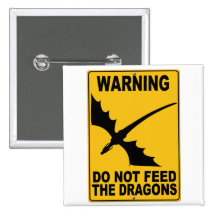 Do Not Feed the Dragons Pinback Button