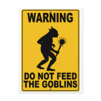 Do Not Feed the Goblins postcards