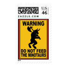 Do Not Feed the Minotaurs Postage Stamp
