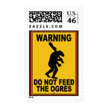 Do Not Feed the Ogres Postage Stamp