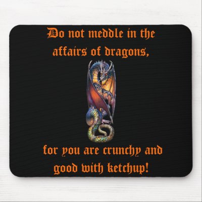 Do not Meddle in the Affairs of Dragon's Mousepad by quidicane