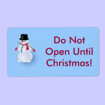 Do not open until Christmas Label labels