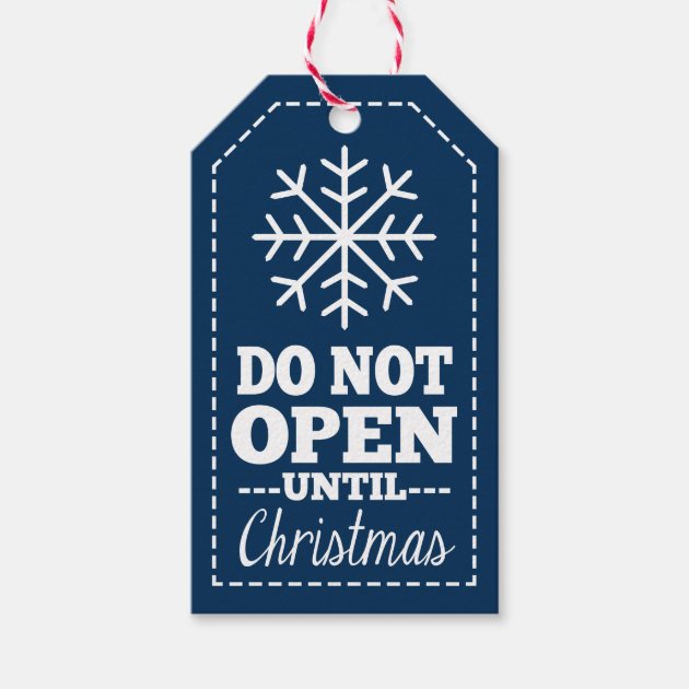 Do Not Open Until Christmas Snowflake - navy blue Pack Of Gift Tags