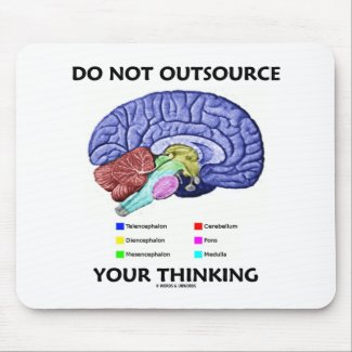 Do Not Outsource Your Thinking (Brain Anatomy) Mouse Pads