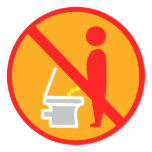 DO NOT PEE TOILET ROAD SIGN stickers
