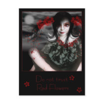 Do not trust Red Flowers postcards