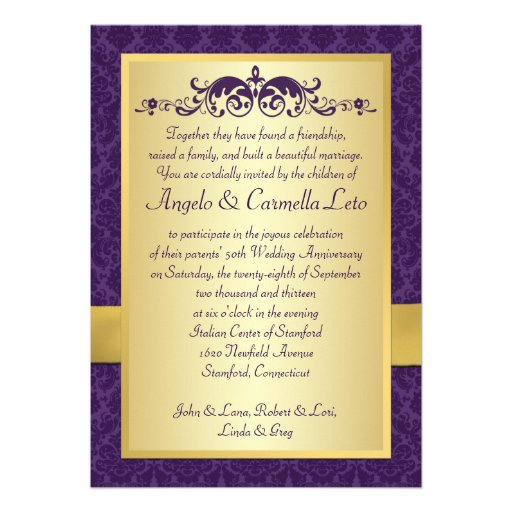 DO NOT USE GOLD PAPER!! Any Anniversary Invite