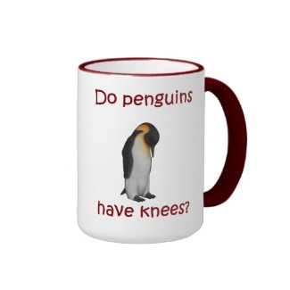 Do penguins have knees? ringer mug