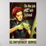 Do The Job He Left Behind ~ Vintage World War 2. Print