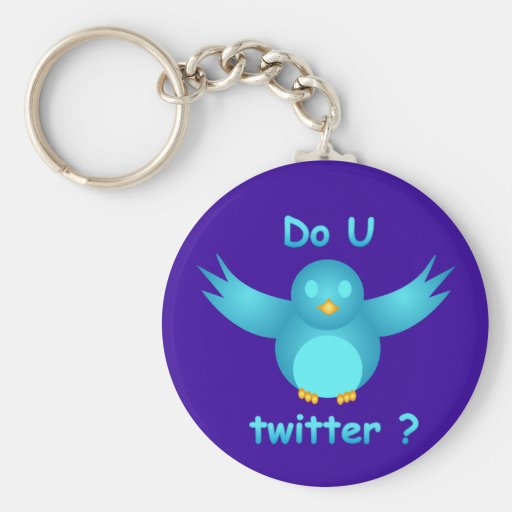 DO U TWITTER? I DO  by SHARON SHARPE Keychain