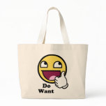Do Want Awesome Face Smiley Canvas Bag