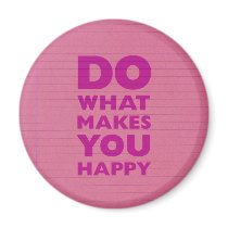 Do What Make You Happy Pink Notebook Paper Refrigerator Magnets