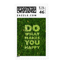 Do What Makes You Happy Grass Texture Postage