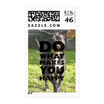 Do What Makes You Happy Labrador Playing With Ball Postage Stamps