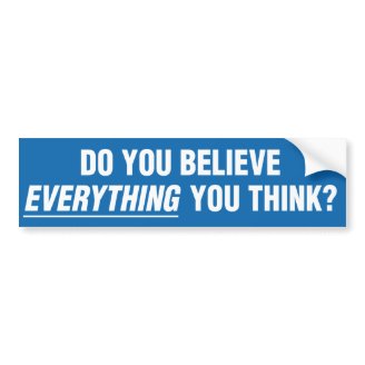 Do You Believe Everything You Think Bumper Sticker