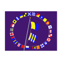 Do you require a tug? Nautical Signal Flag Hoist postcards