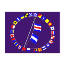 Do you require assistance? Signal Flag Hoist postcards