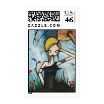 "Do you suppose she's a wildflower?" US Postage
