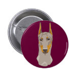 Dob erman Head, Fawn Pinback Button