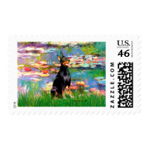 Doberman 1 - Lilies 2 postage by masterpiecedogs Doberman 1 - Lilies 2 postage