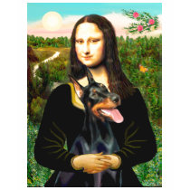 Doberman 1 - Mona Lisa t-shirts by masterpiecedogs Doberman 1 - Mona Lisa t-shirts