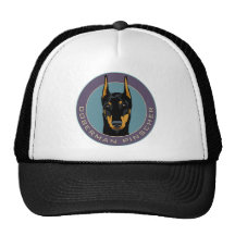 Doberman Badge, Black with green Hats