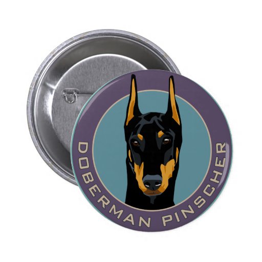 Doberman Badge, Black with green Pin