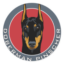 Doberman Badge, Black with Red Sticker