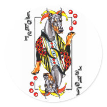 Doberman Black Joker stickers