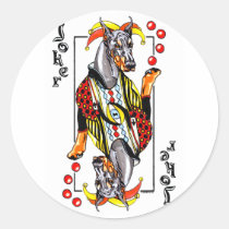 Doberman Black Joker stickers