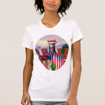 Doberman Christmas Surprise t-shirts
